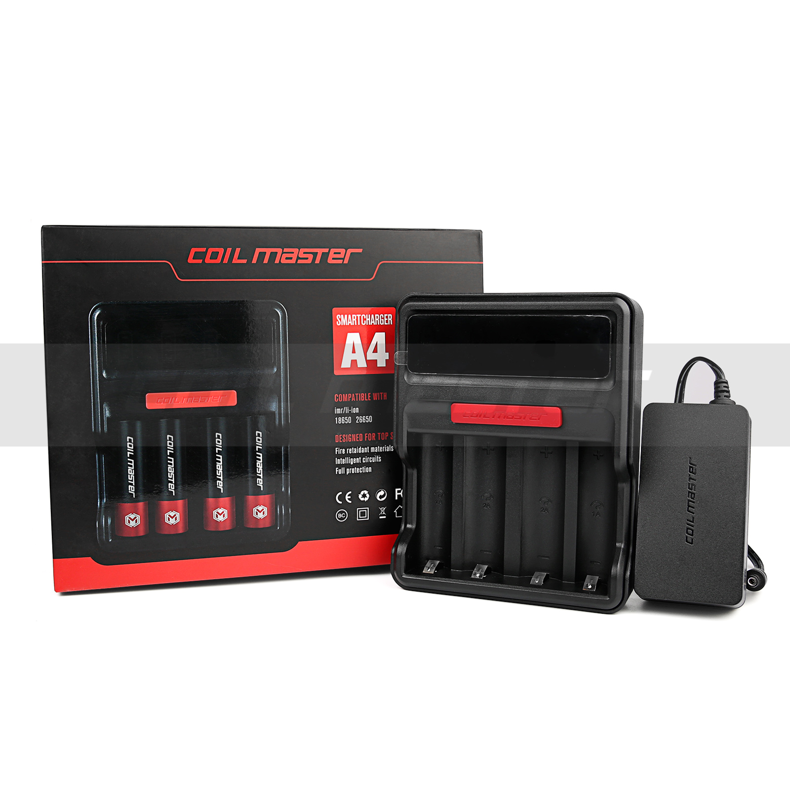 Coil Master A4 caricabatterie 4 slot 18650 26650 ricarica rapida