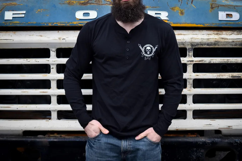 Comp Lyfe CLTAC Henley Maglia Manica Lunga Nera S