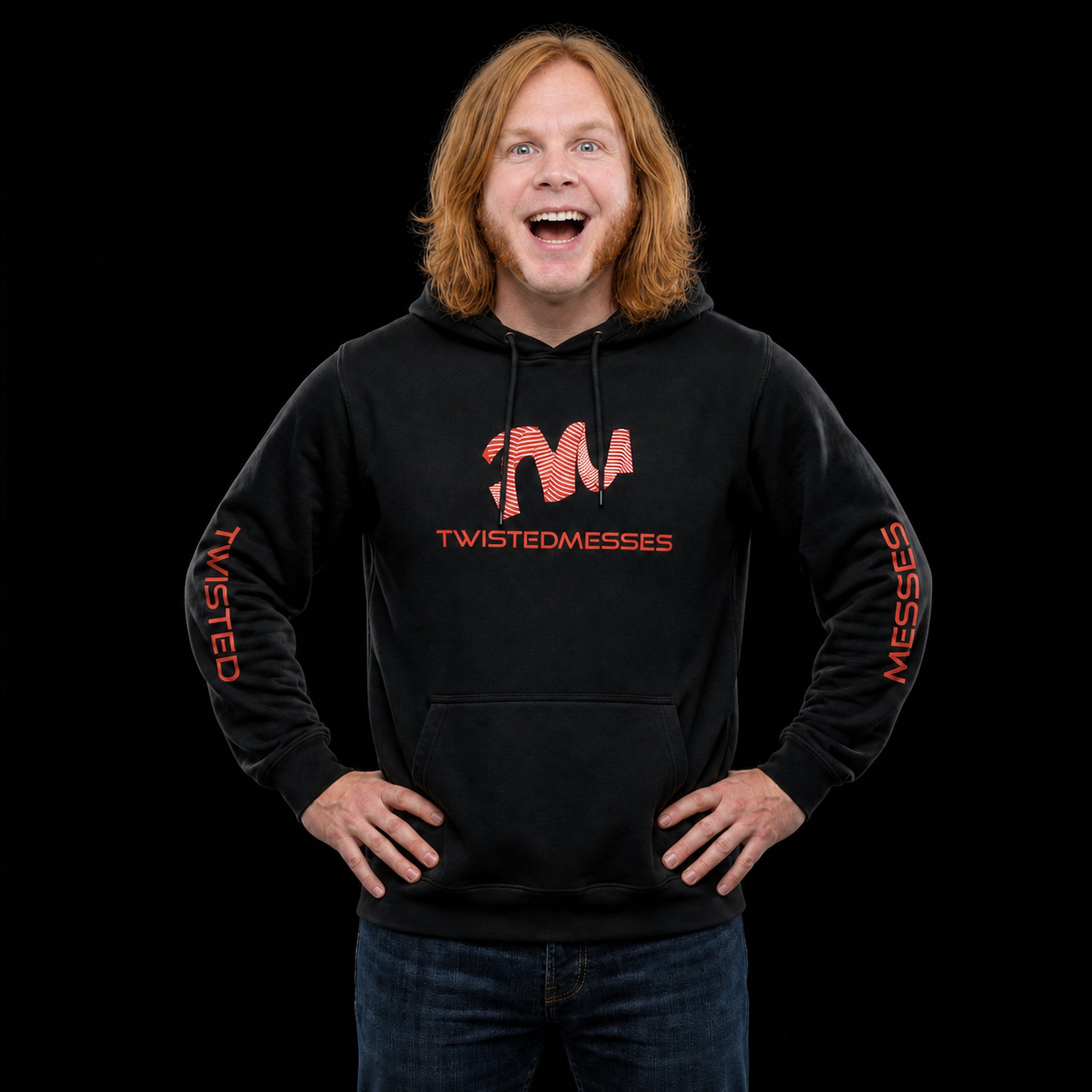 Twisted Messes Hoodie felpa nera cotone taglia S