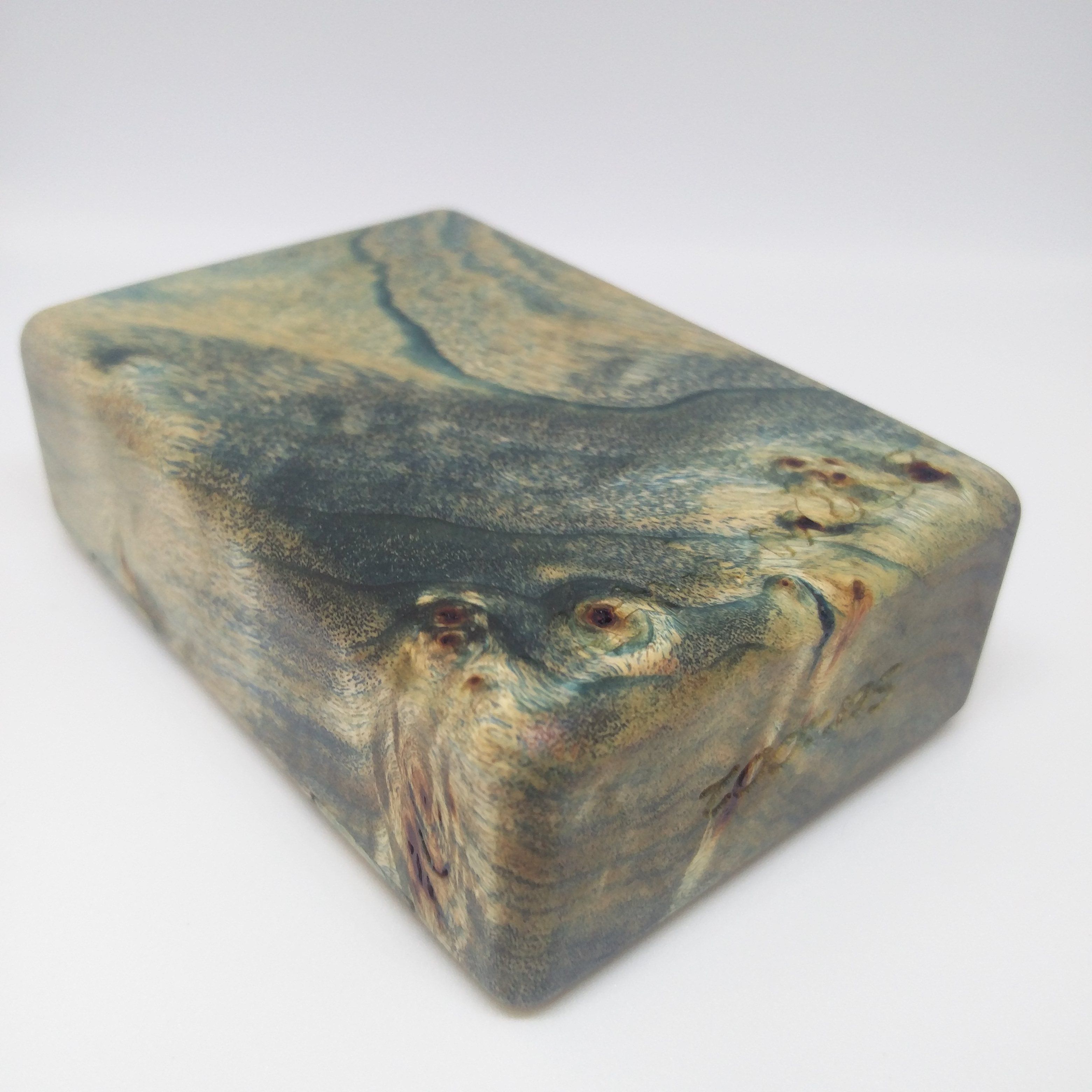 KHW Mod blue burl DNA60 sn002 box mod legno