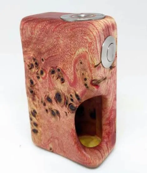 KHW Minifet box mod legno stab burl sn001 18650