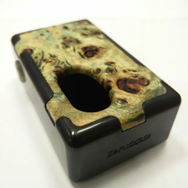 KHW Mod Delrin+Burl Full Mech SN020 box mod 18650