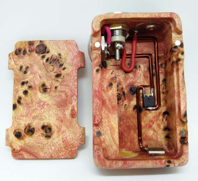KHW Minifet box mod legno stab burl sn001 18650