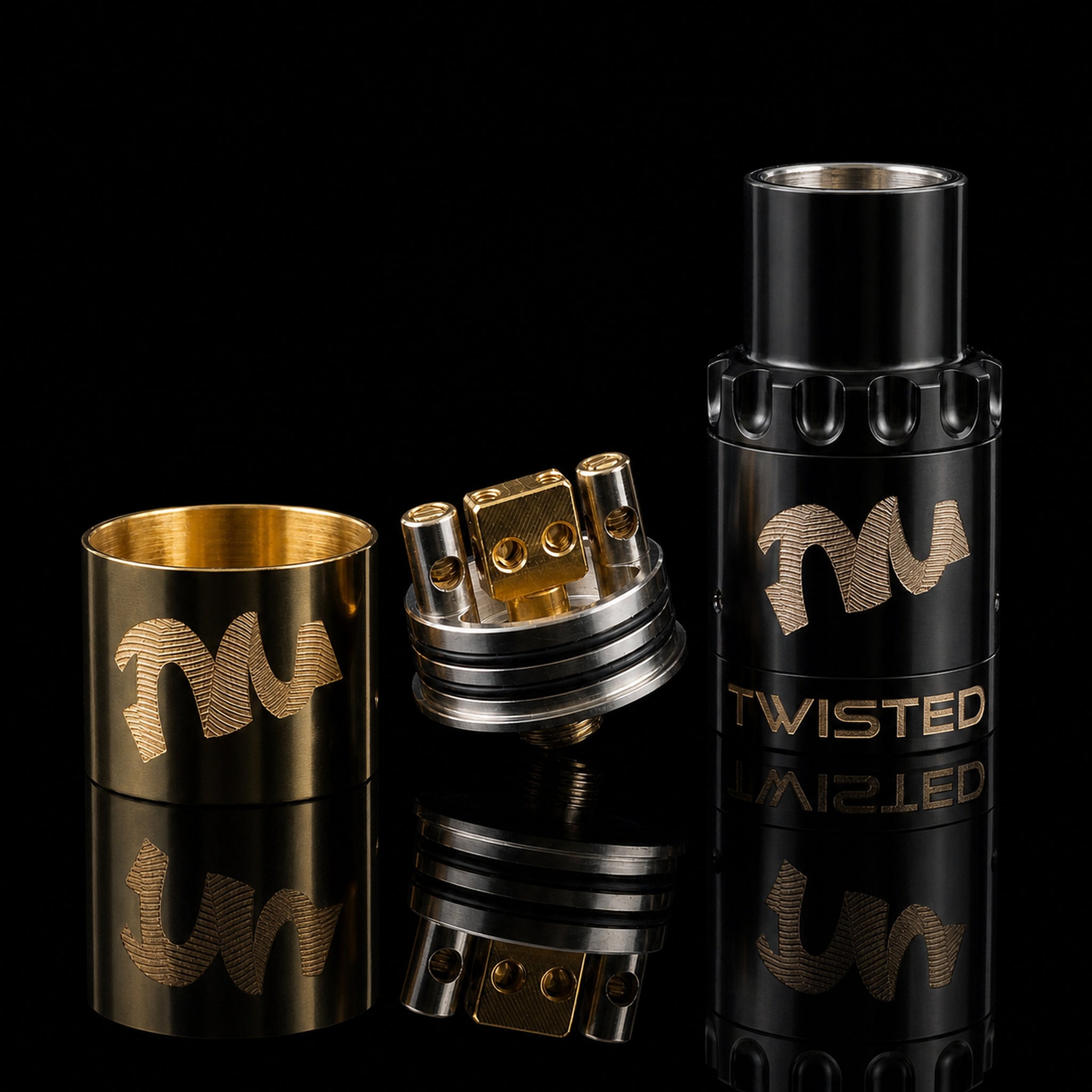 Twisted Messes TM RDA atomizzatore 22mm nero oro