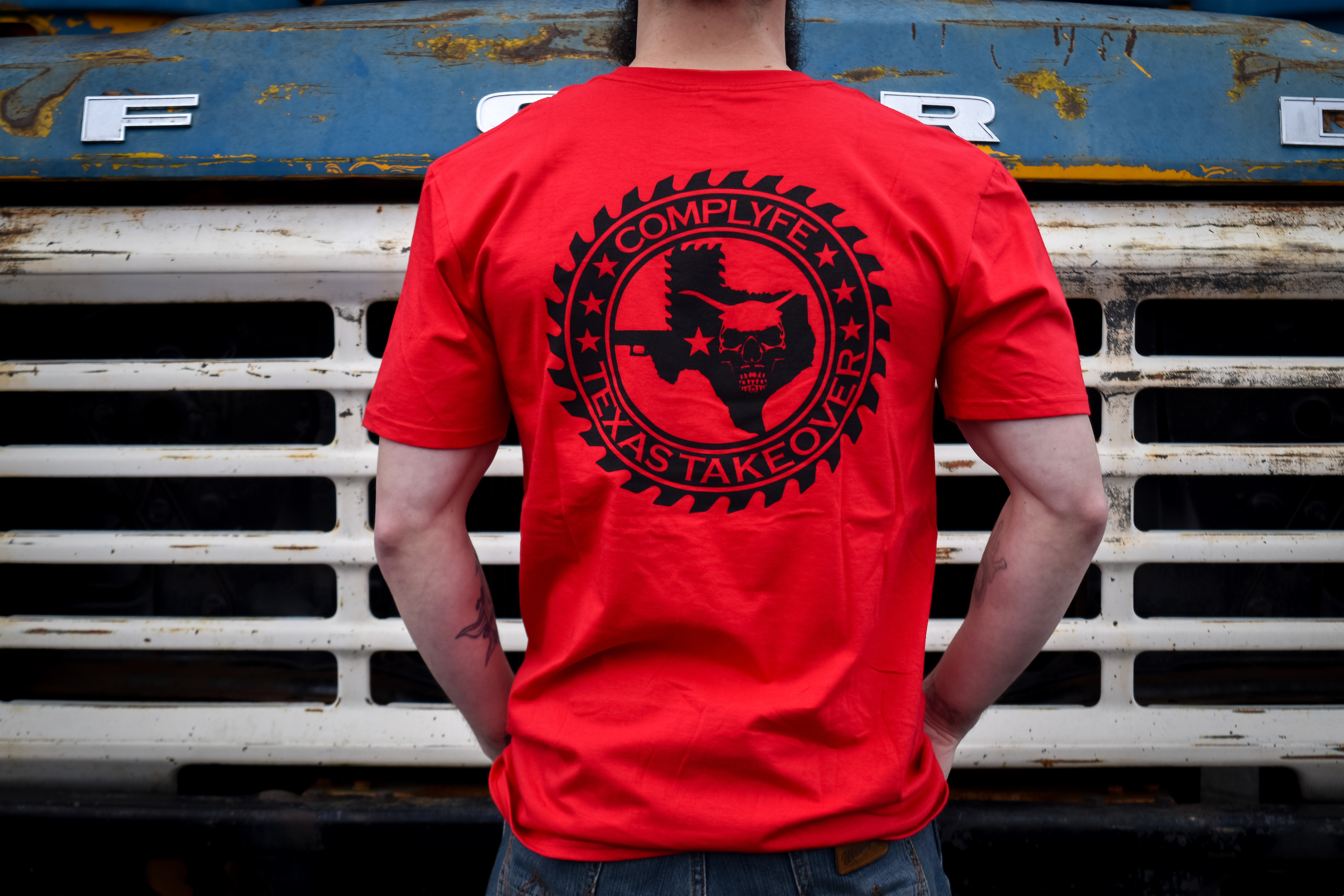 Comp Lyfe Texas Takeover maglietta rossa S stampa fronte retro
