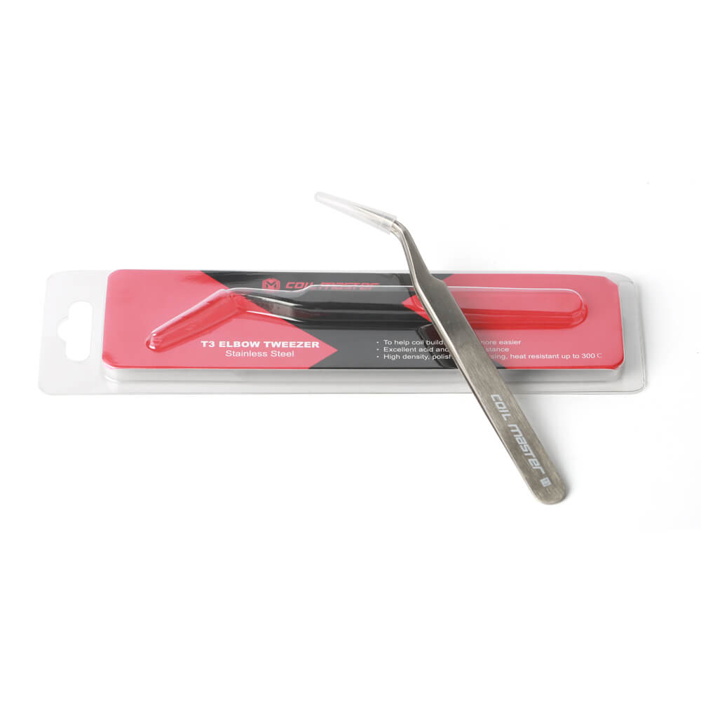 Coil Master Elbow Tweezer pinzetta curva acciaio resistente