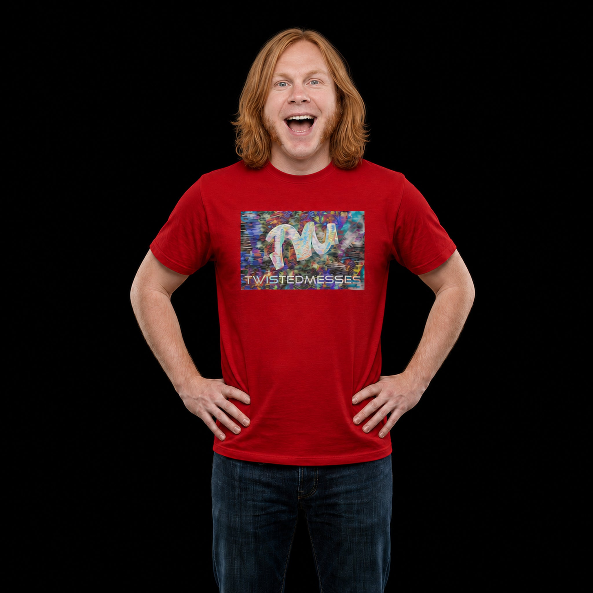Twisted Messes Color Logo maglietta cotone rossa e gialla
