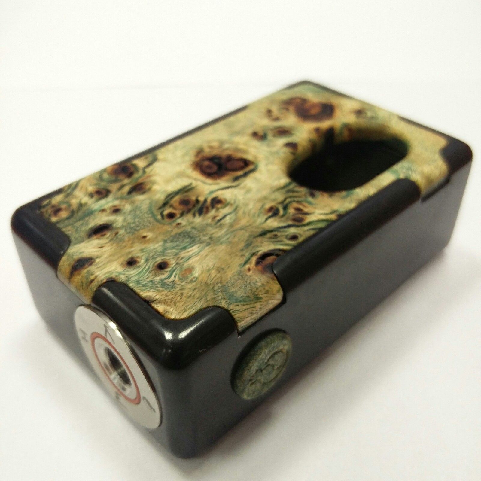 KHW Mod Delrin+Burl Full Mech SN020 box mod 18650