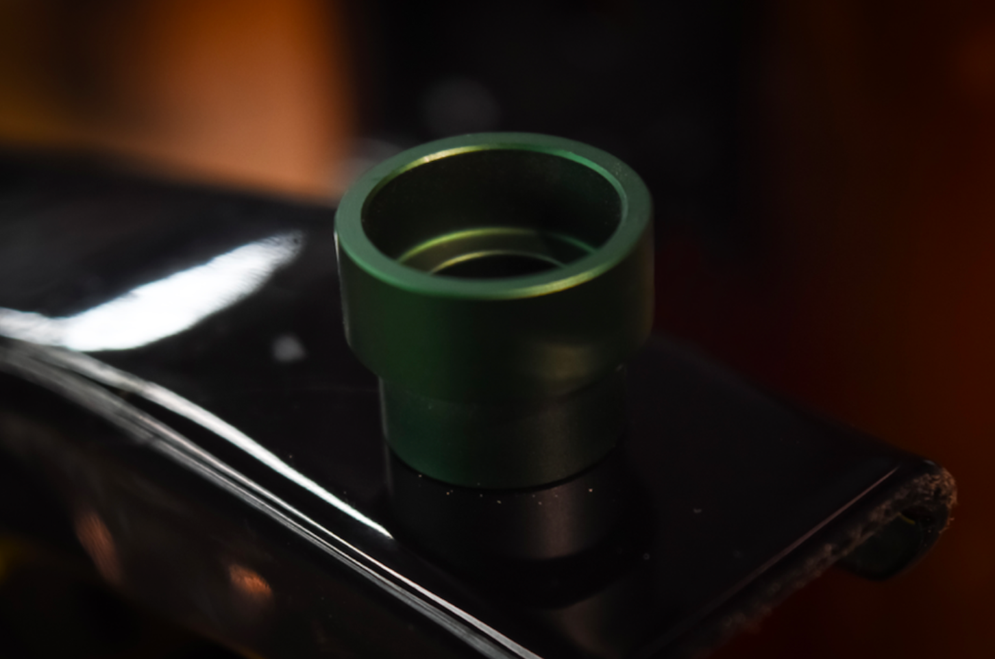 Comp Lyfe Wide Bore drip tip stubby verde alluminio