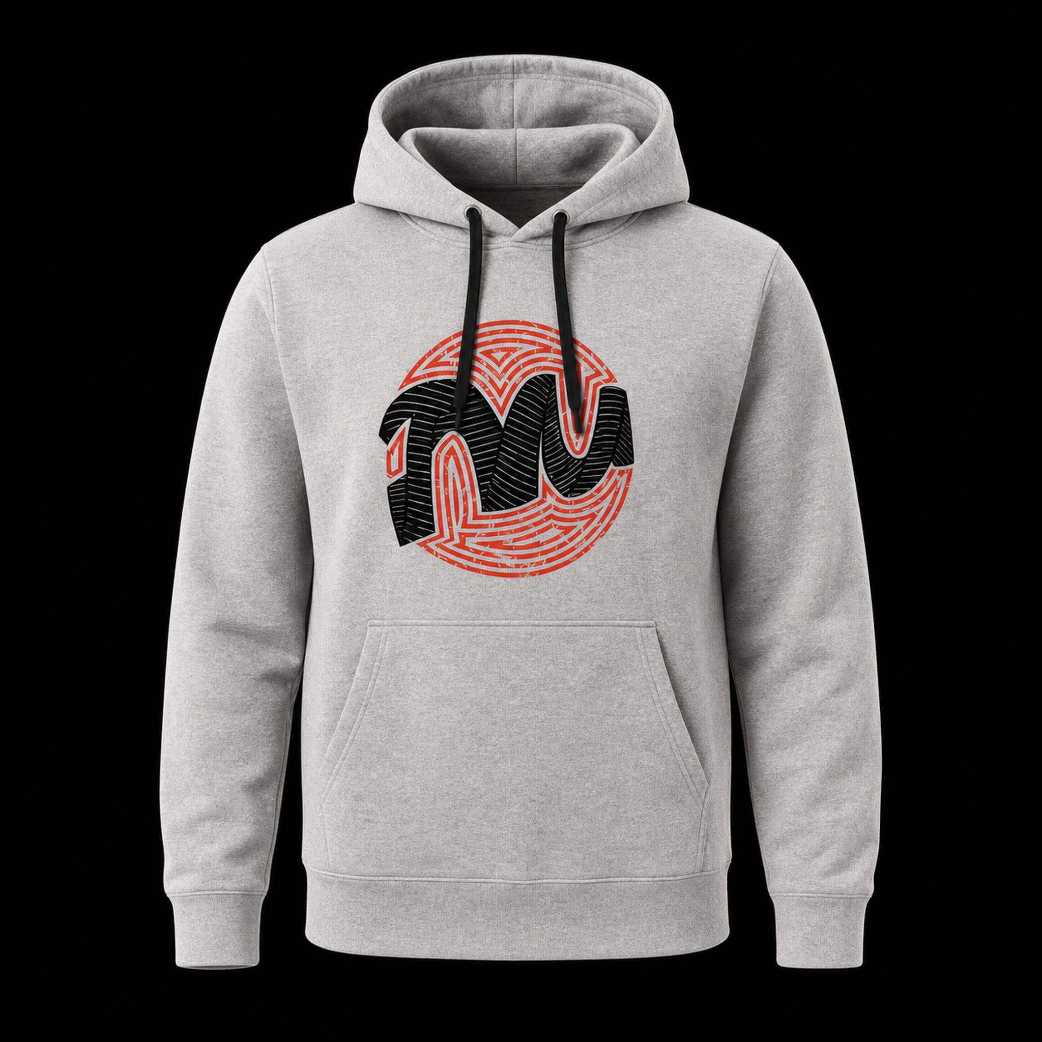 Twisted Messes Circular Logo felpa grigia M cappuccio