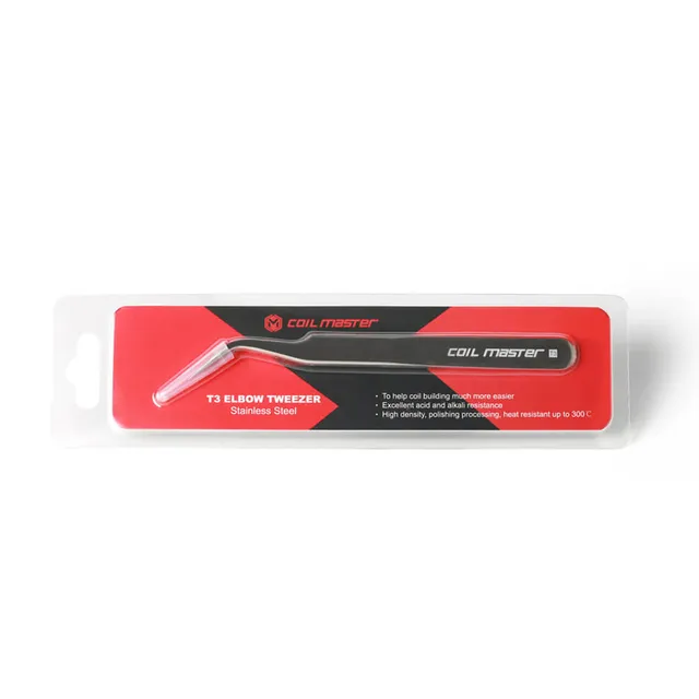 Coil Master Elbow Tweezer pinzetta curva acciaio resistente