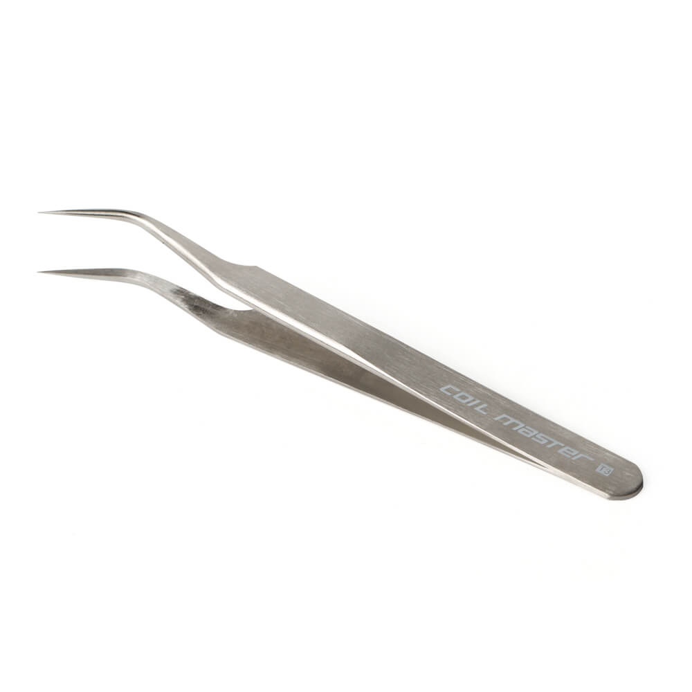 Coil Master Elbow Tweezer pinzetta curva acciaio resistente