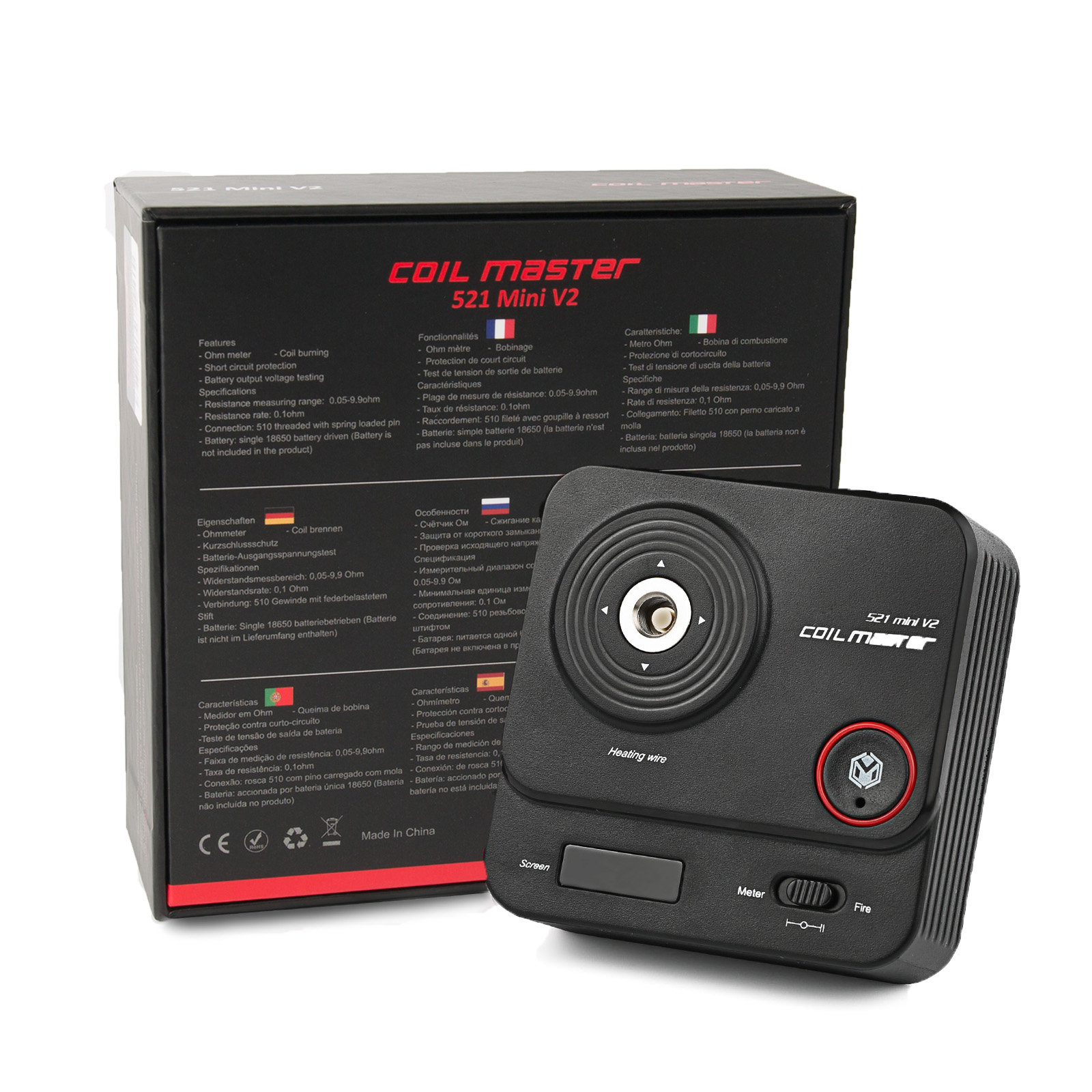 Coil Master 521 Mini V2 tab rigenerazione singola 18650
