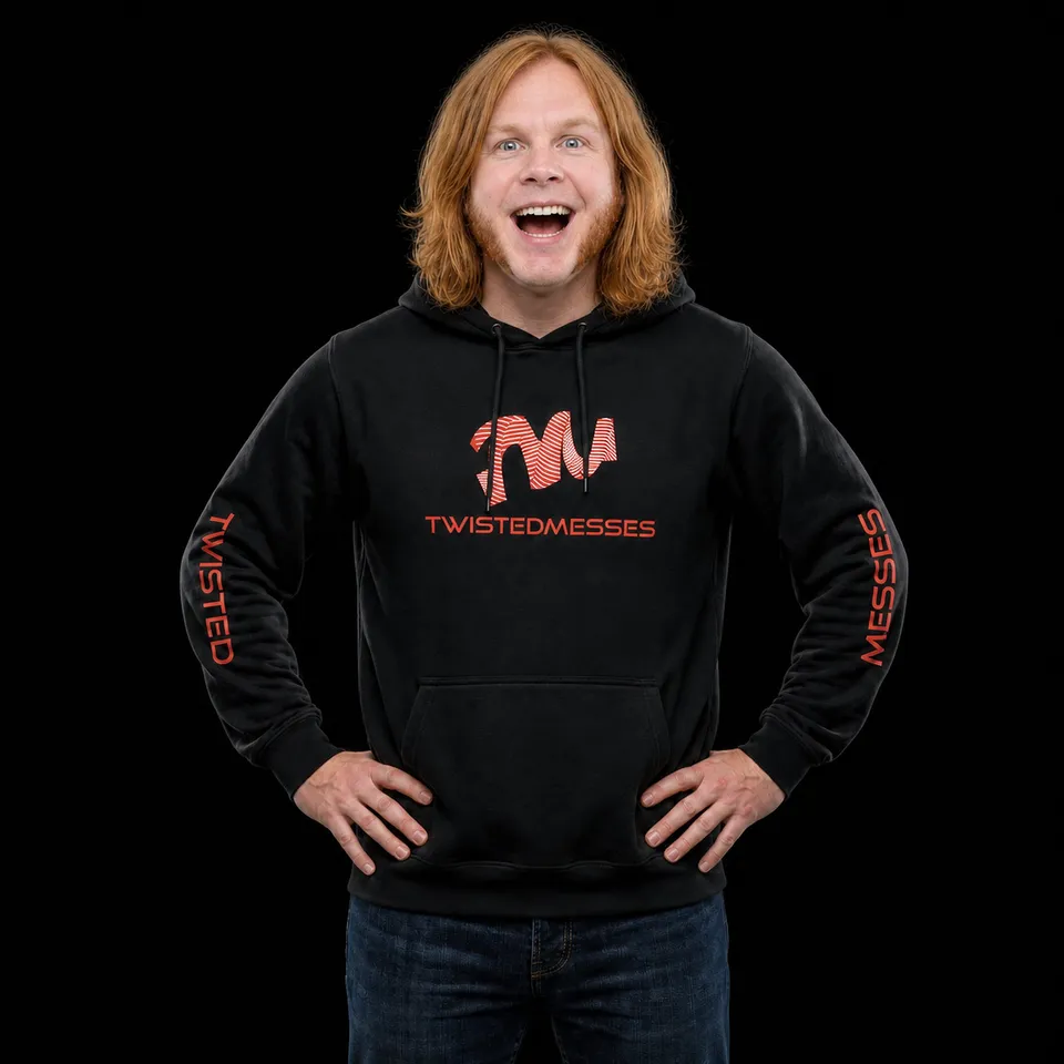 Twisted Messes Hoodie felpa nera cotone taglia S