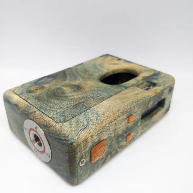 KHW Mod blue burl DNA60 sn002 box mod legno
