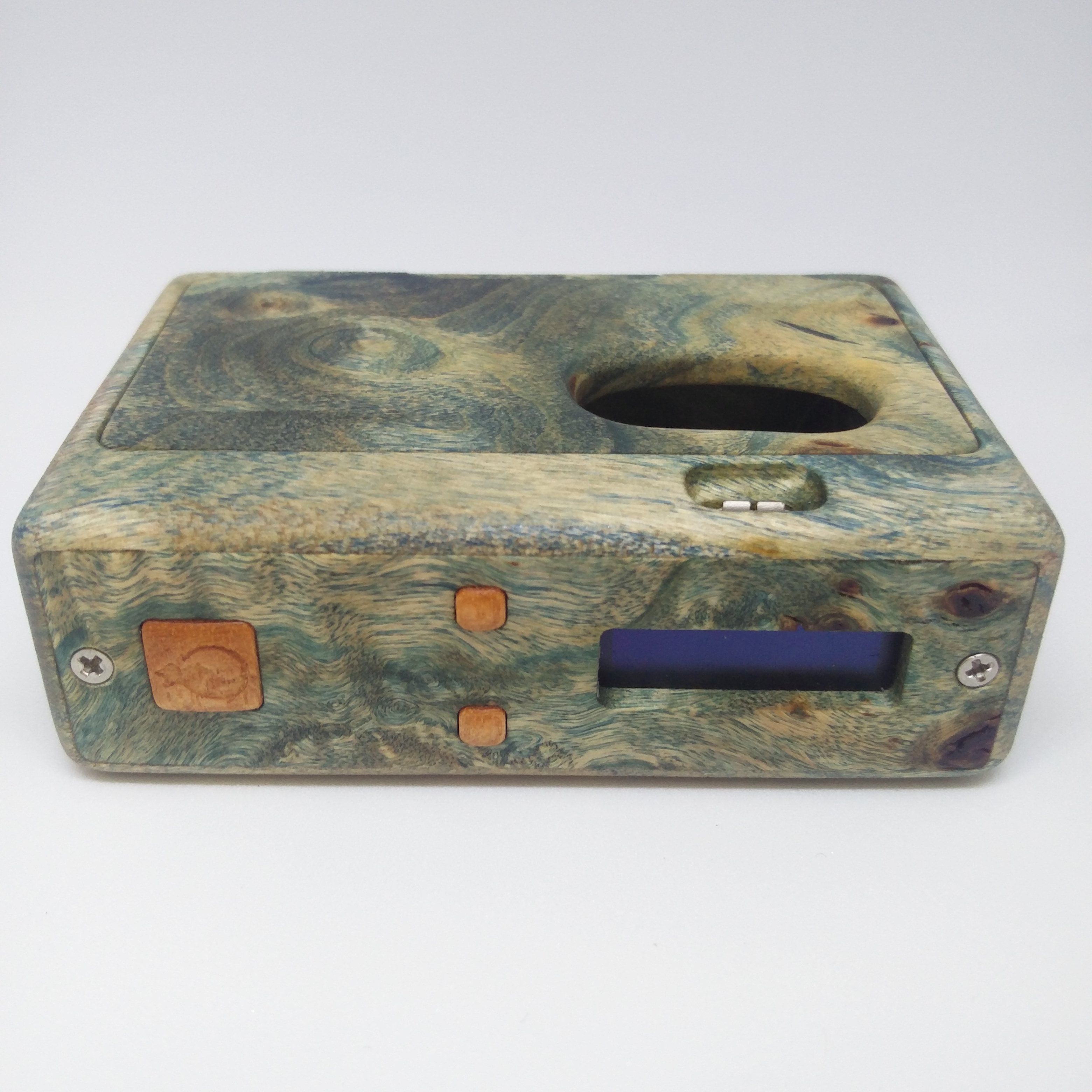 KHW Mod blue burl DNA60 sn002 box mod legno