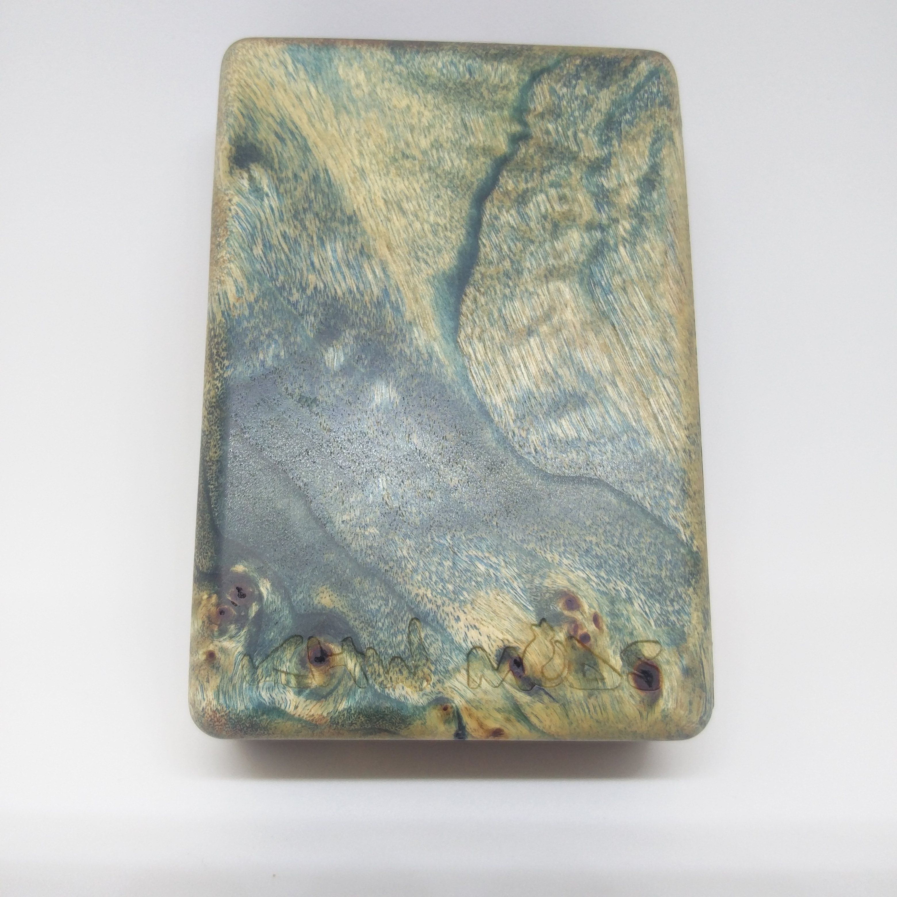 KHW Mod blue burl DNA60 sn002 box mod legno
